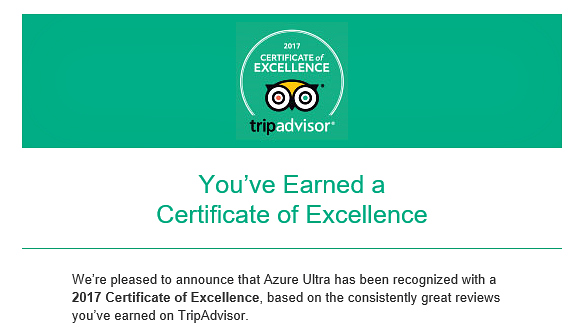 TripAdvisor Certificate of Excellence Award